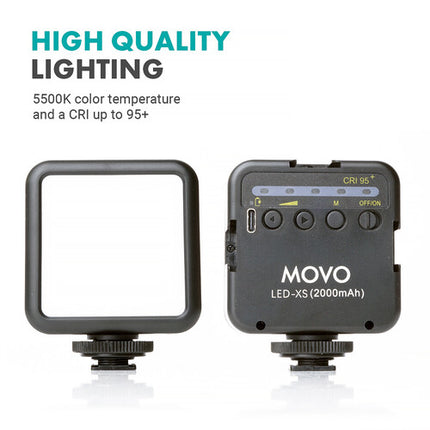 Movo Photo CamSK Kit de Video para Cámaras DSLR y Mirrorless con Luz LED Compacta 49 LEDs y Micrófono Cardioide VXR10