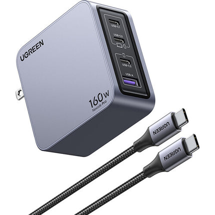 UGREEN Nexode Pro Cargador GaN 160W 4 Puertos USB-C USB-A con Cable