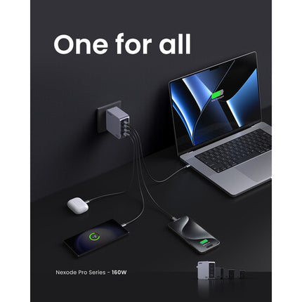 UGREEN Nexode Pro Cargador GaN 160W 4 Puertos USB-C USB-A con Cable