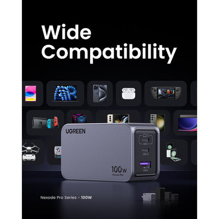 UGREEN Nexode Pro Cargador GaN 3 Puertos USB-C 100W y 30W