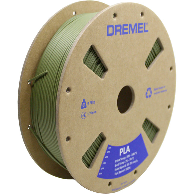 Dremel 3D Filamento PLA 1.75mm 0.75kg Verde Oliva Mate para impresora 3D45