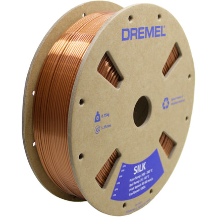 Dremel 3D 1.75mm Silk PLA Filamento 0.75kg Cobre para impresora 3D45