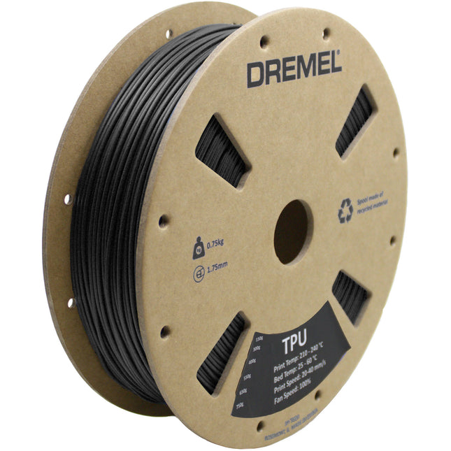 Dremel Filamento TPU 1.75mm 0.75kg Negro para Impresora 3D45