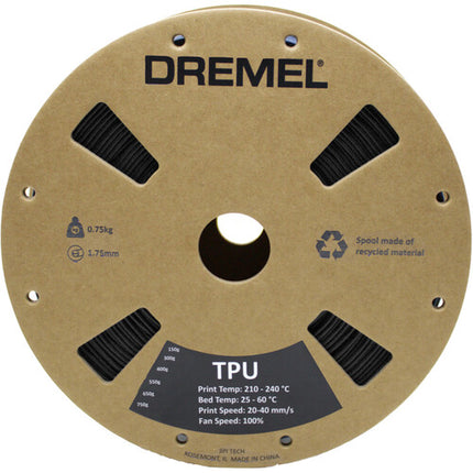 Dremel Filamento TPU 1.75mm 0.75kg Negro para Impresora 3D45