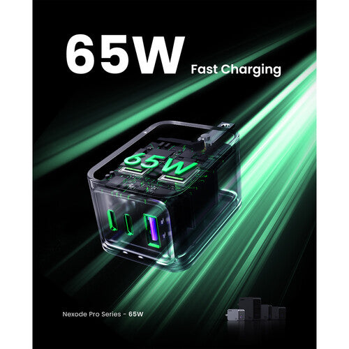 UGREEN Nexode Pro Cargador GaN 65W 3 Puertos USB-C y USB-A