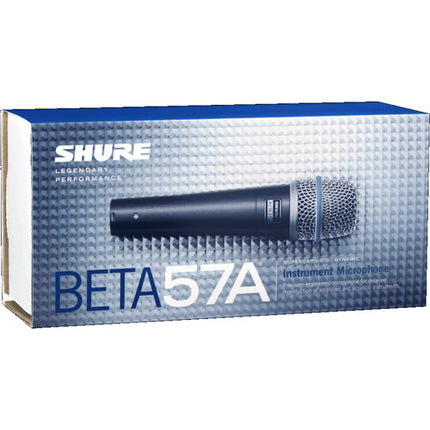 Shure Beta 57A Micrófono Dinámico Diseño Supercardioide con Bolsa y Adaptadores