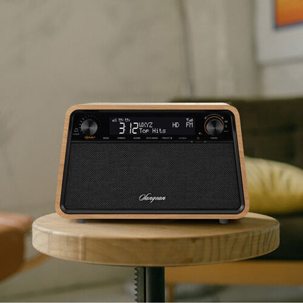 Sangean HDR-19 Radio de Mesa AM FM RDS HD Bluetooth con 40 Presets y Entrada AUX