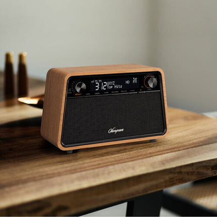Sangean HDR-19 Radio de Mesa AM FM RDS HD Bluetooth con 40 Presets y Entrada AUX