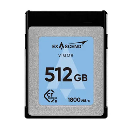 Exascend 512GB VIGOR CFexpress 2.0 Tipo B Tarjeta de Memoria 1800MBs lectura 1700MBs escritura