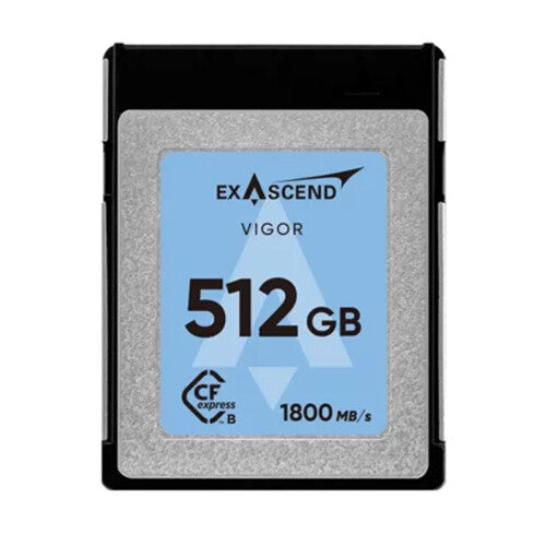 Exascend 512GB VIGOR CFexpress 2.0 Tipo B Tarjeta de Memoria 1800MBs lectura 1700MBs escritura