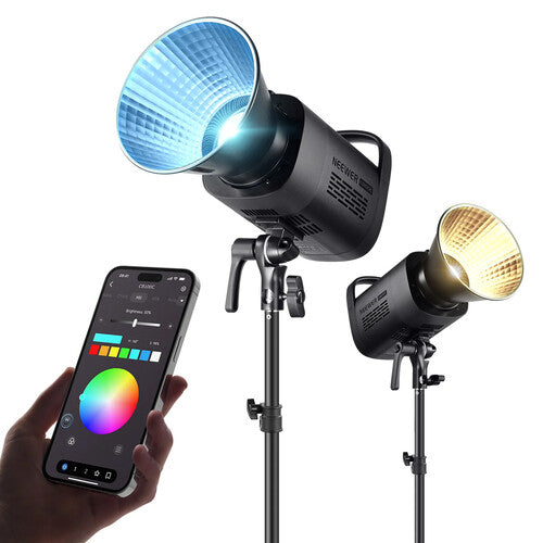 Neewer CB100C RGB LED Monolight Luz 27000 Lux 2700-6500K con Reflector y Cable