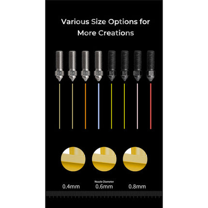 Creality K1 Kit de Boquillas para Impresoras 3D 0.4 0.6 0.8 mm