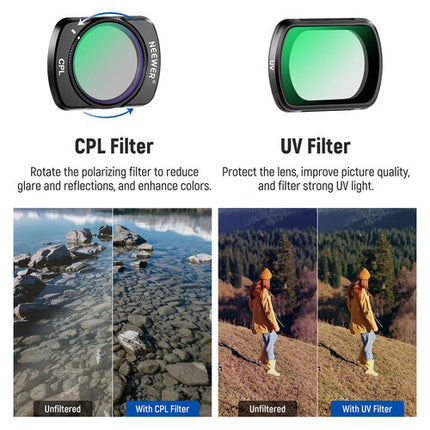 Filtro ND PL para DJI Osmo Pocket 3 Set de 6 piezas con CPL UV y Estuche