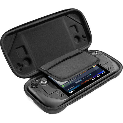tomtoc FancyCase-G38 Funda rígida para Steam Deck negra resistente salpicaduras con protección joystick