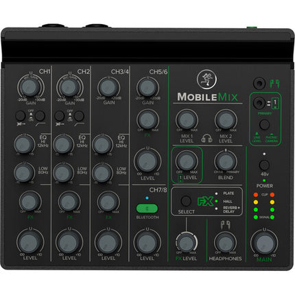 Mackie MobileMix Mezclador de Sonido en Vivo 8 Canales 2 Entradas XLR Phantom Power