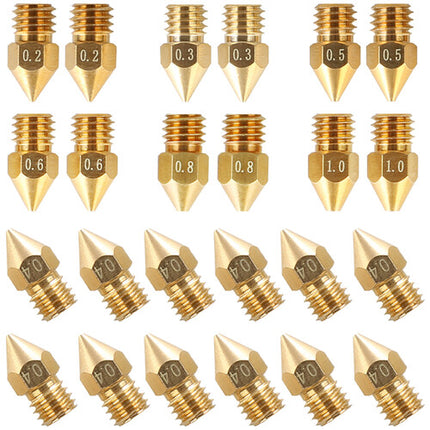 Creality MK8 Kit de Boquillas de Latón 24 Piezas para Filamento 1.75mm