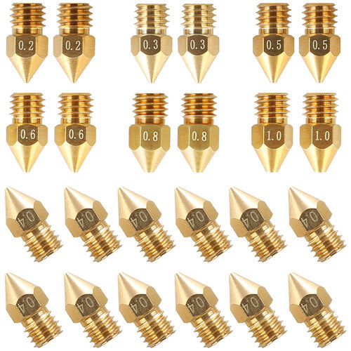 Creality MK8 Kit de Boquillas de Latón 24 Piezas para Filamento 1.75mm