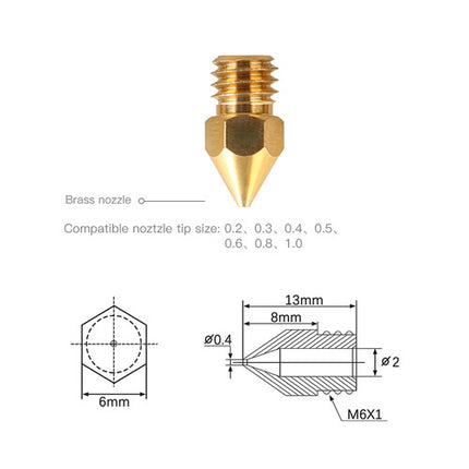 Creality MK8 Kit de Boquillas de Latón 24 Piezas para Filamento 1.75mm