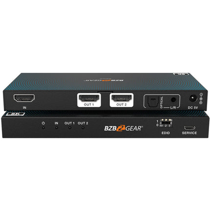 BZBGEAR Splitter HDMI 2.1 1x2 8K60 con Extraidor de Audio 40 Gb/s