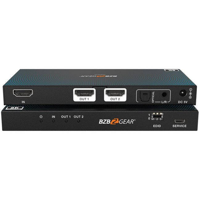 BZBGEAR Splitter HDMI 2.1 1x2 8K60 con Extraidor de Audio 40 Gb/s