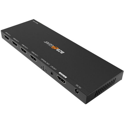 BZBGEAR Divisor HDMI 4 Puertos 4K60Hz 4:4:4 con Salida Audio Digital Analógica