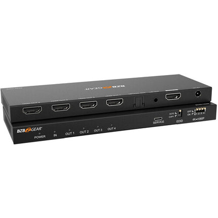 BZBGEAR Divisor HDMI 4 Puertos 4K60Hz 4:4:4 con Salida Audio Digital Analógica