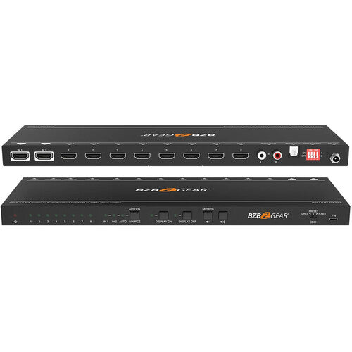 BZBGEAR 2x8 UHD 4K Amplificador Distribuidor HDMI con Control CEC y 18 Gb/s
