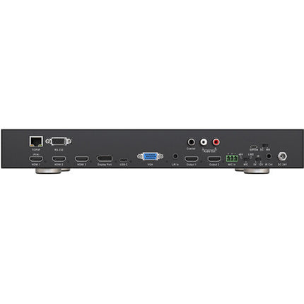 BZBGEAR 6x2 4K Switcher para Sala de Conferencias con HDMI VGA USB-C y Audio 48V Phantom Power