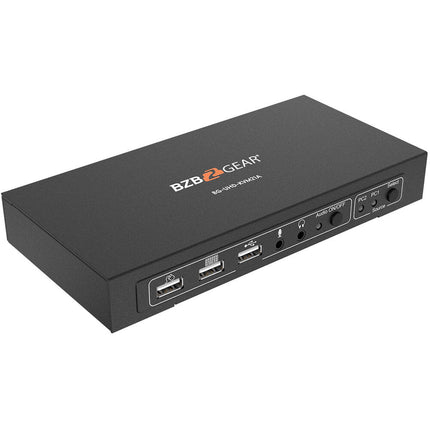 BZBGEAR 2-Port HDMI KVM Switch Conmutador HDMI 4K UHD USB 2.0 Audio Integrado