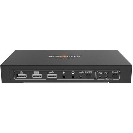 BZBGEAR 2-Port HDMI KVM Switch Conmutador HDMI 4K UHD USB 2.0 Audio Integrado