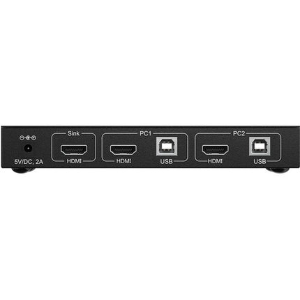 BZBGEAR 2-Port HDMI KVM Switch Conmutador HDMI 4K UHD USB 2.0 Audio Integrado