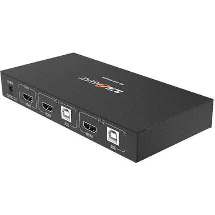 BZBGEAR 2-Port HDMI KVM Switch Conmutador HDMI 4K UHD USB 2.0 Audio Integrado