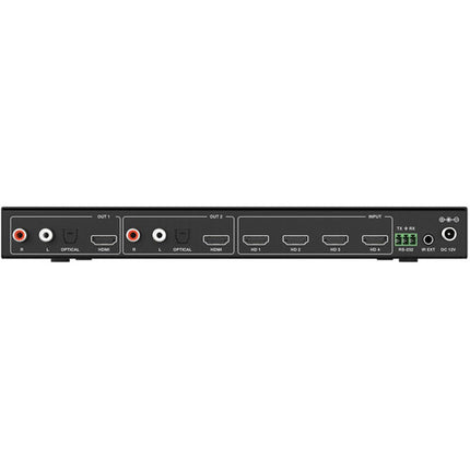 BZBGEAR 4x2 Multivisor 4K60 con Conmutador Seamless y De-Embebedor de Audio 18 Gb/s 4 Entradas HDMI