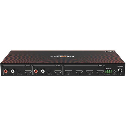 BZBGEAR 4x2 Multivisor 4K60 con Conmutador Seamless y De-Embebedor de Audio 18 Gb/s 4 Entradas HDMI