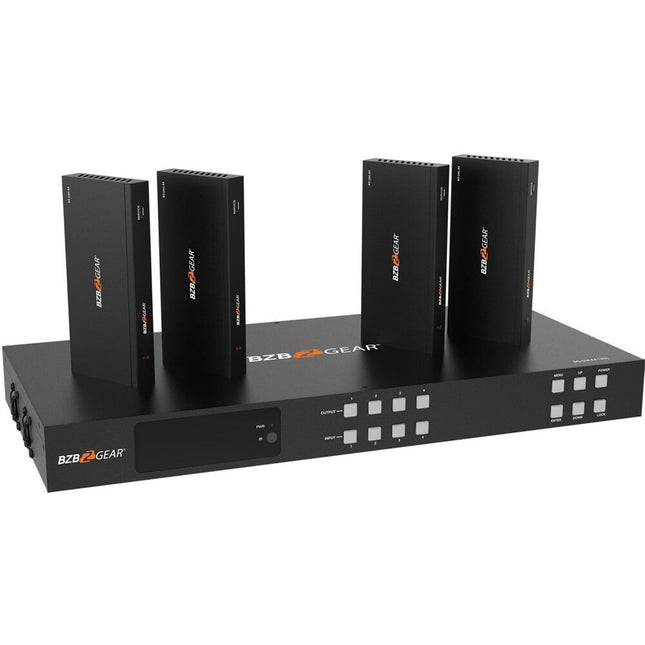 BZBGEAR 4x4 UHD 4K HDMI HDBaseT Matrix Switch 18 Gb/s 4x HDBaseT Receptores