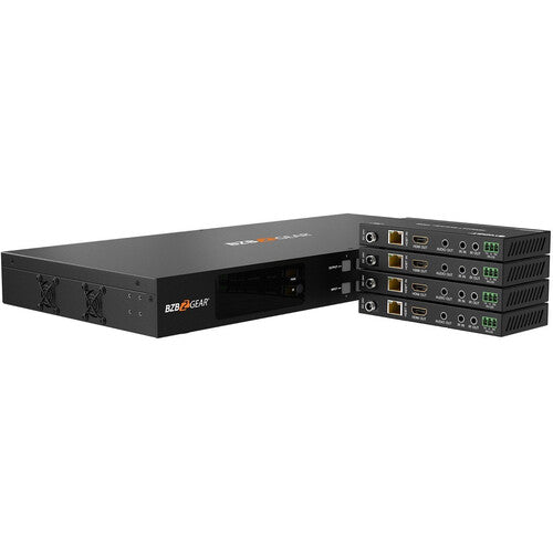 BZBGEAR 4x4 UHD 4K HDMI HDBaseT Matrix Switch 18 Gb/s 4x HDBaseT Receptores