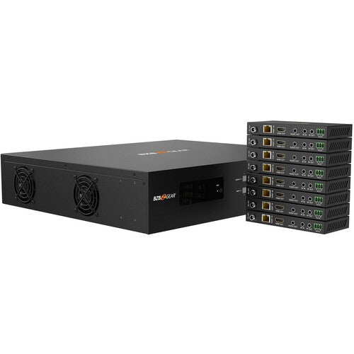 BZBGEAR 8x8 UHD 4K 18 Gb/s Matriz HDMI HDBaseT con IR y 8 Receptores incluidos