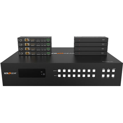 BZBGEAR 8x8 UHD 4K 18 Gb/s Matriz HDMI HDBaseT con IR y 8 Receptores incluidos