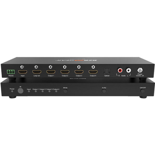 BZBGEAR 2x2 4K60 HDMI Controlador de Video Wall con Audio 4 Salidas HDMI
