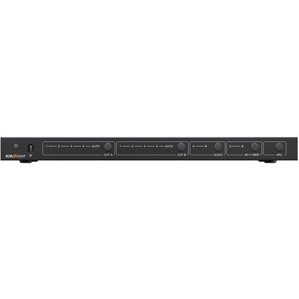 BZBGEAR Switcher Matriz HDMI 4x2 4K60 18 Gb/s con Audio y Escalado 1080p Control Remoto