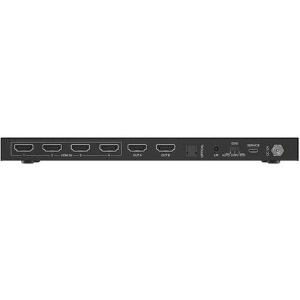 BZBGEAR Switcher Matriz HDMI 4x2 4K60 18 Gb/s con Audio y Escalado 1080p Control Remoto
