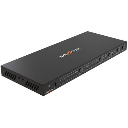 BZBGEAR Switcher Matriz HDMI 4x2 4K60 18 Gb/s con Audio y Escalado 1080p Control Remoto