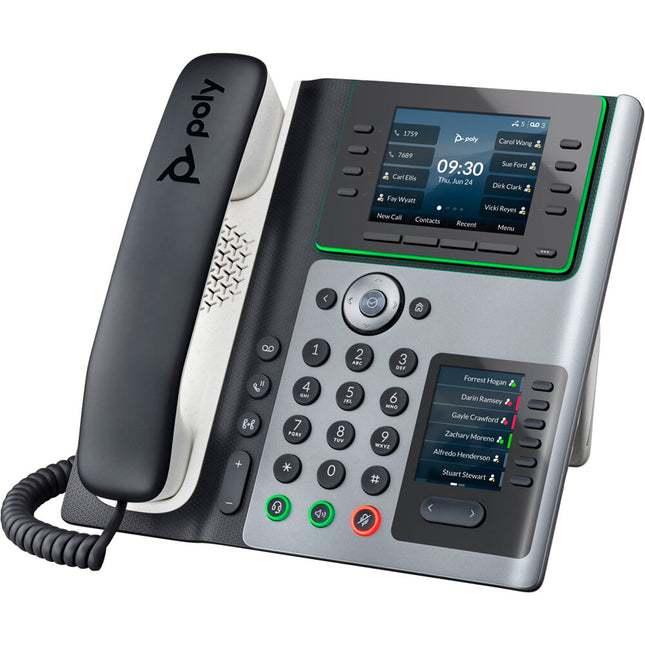 Poly Edge E400 Teléfono IP de Escritorio con Pantalla IPS 3.5" y 2 Puertos Ethernet Gigabit PoE
