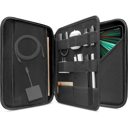 tomtoc FancyCase-B06 Funda Portfolio para iPad 12.9" Negra con Asa y Compartimento Organizador