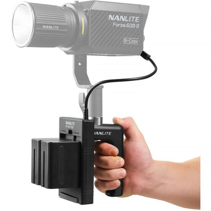 Nanlite Forza 60 Empuñadura Batería para Sony L NP-F con Indicadores y Soporte Plegable