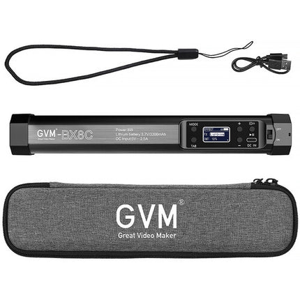 GVM BX8C Luz LED Tubo RGB 15.9" 136 Lux Batería Recargable USB-C