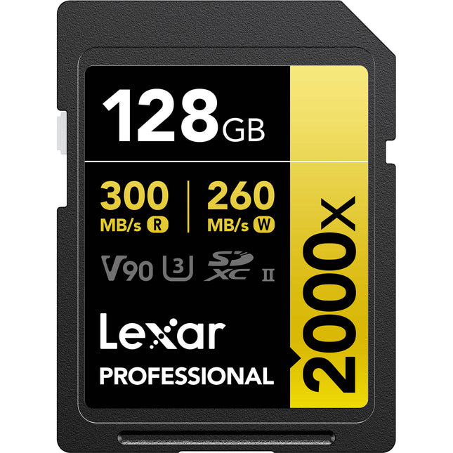 Lexar 128GB Tarjeta de Memoria SDXC Profesional 2000x UHS-II 300 MB/s