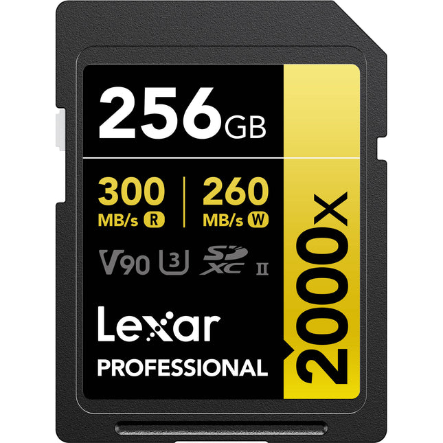 Lexar 256GB Professional 2000x Tarjeta de Memoria SDXC UHS-II 300MB/s Lectura 260MB/s Escritura