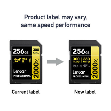 Lexar 256GB Tarjeta de Memoria SDXC UHS-II 300MBs 260MBs 3 Pack