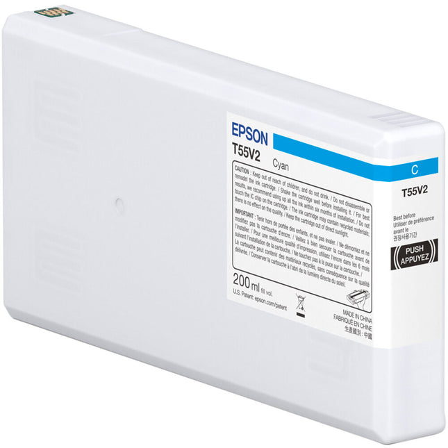 Epson T55V Cyan UltraChrome PRO10 Cartucho de tinta 200mL para impresora SureColor P5370 17"